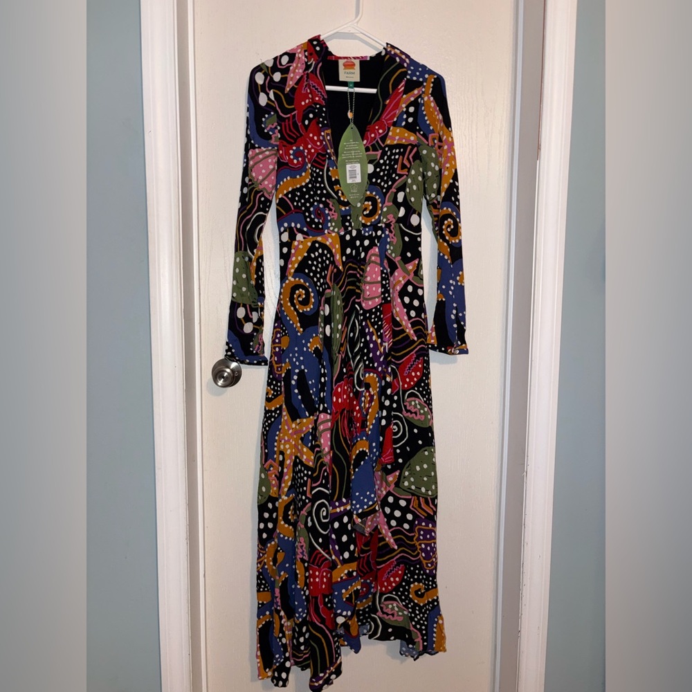 NWT FARM RIO Under the sea maxi dress
